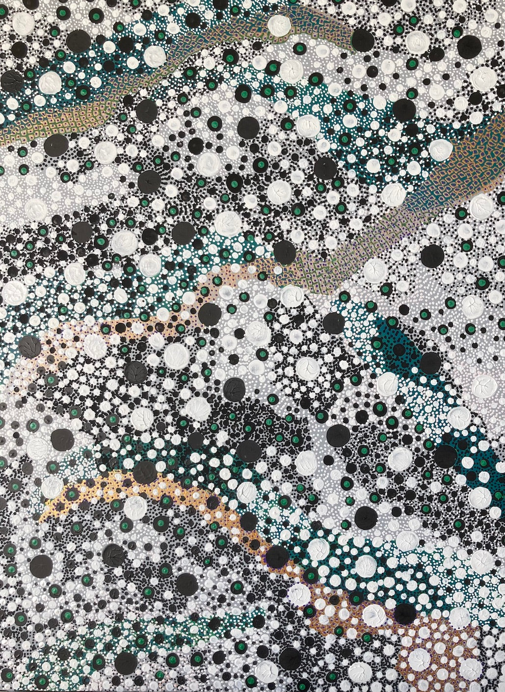 Tactile representation of the desert star scape in Aboriginal dot art style painting