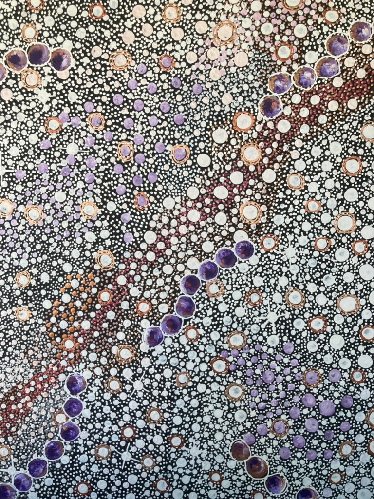 Tactile Aboriginal dot art from Central Australia featuring the night sky.