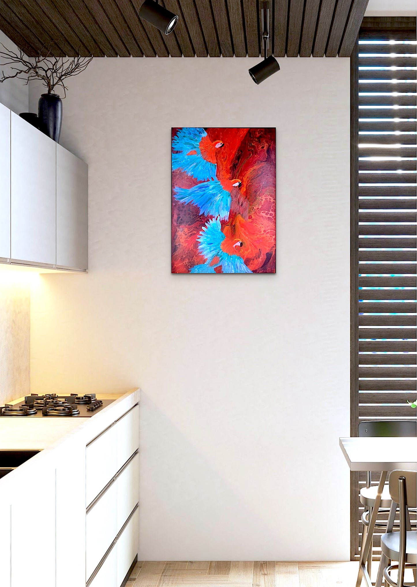 Dirty pour of Birds flying | Contemporary art | GleeArt