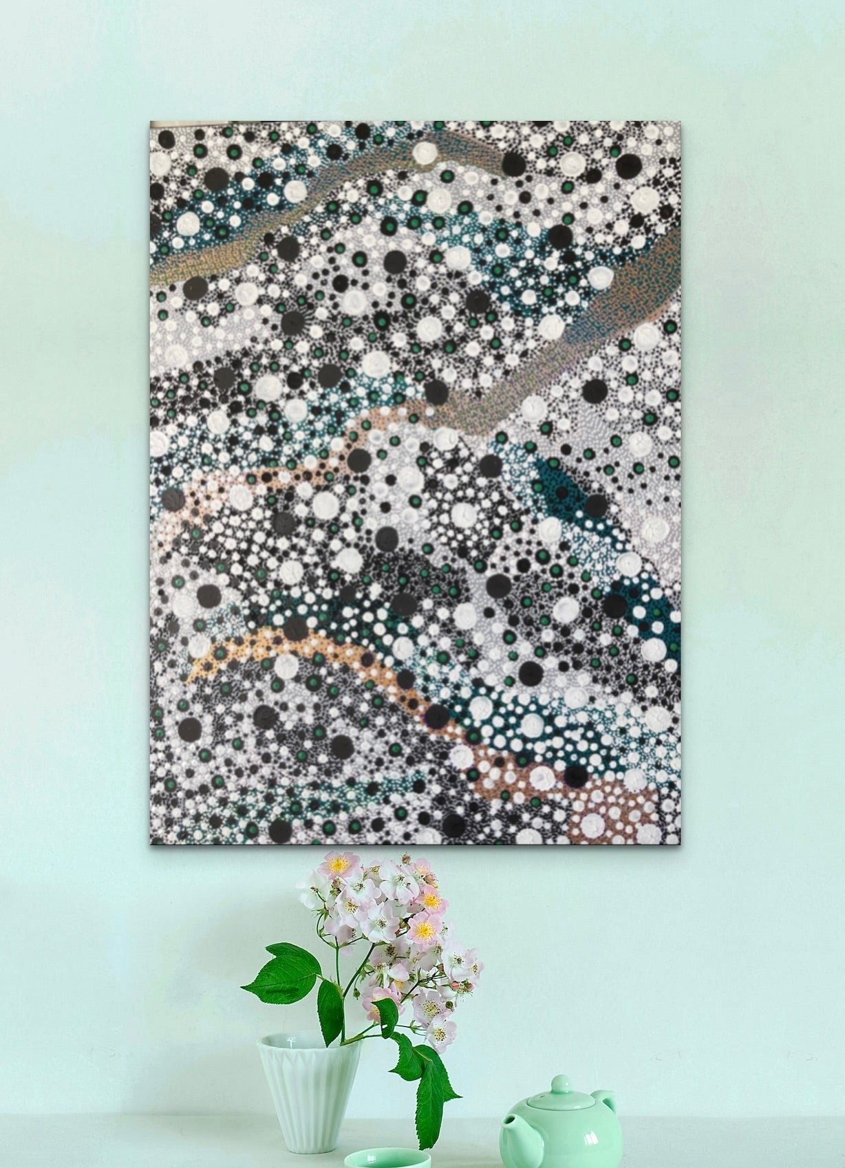 Tactile representation of the desert star scape in Aboriginal dot art style painting
