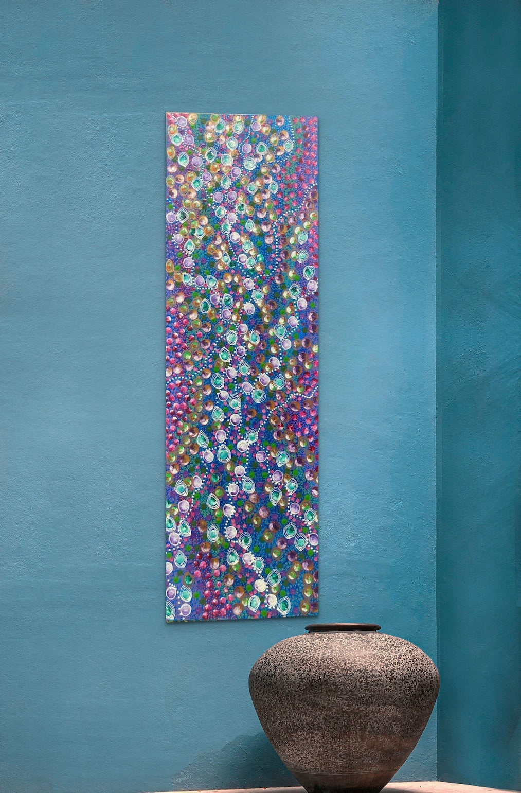Warm and mood enhancing dot art acrylic painting