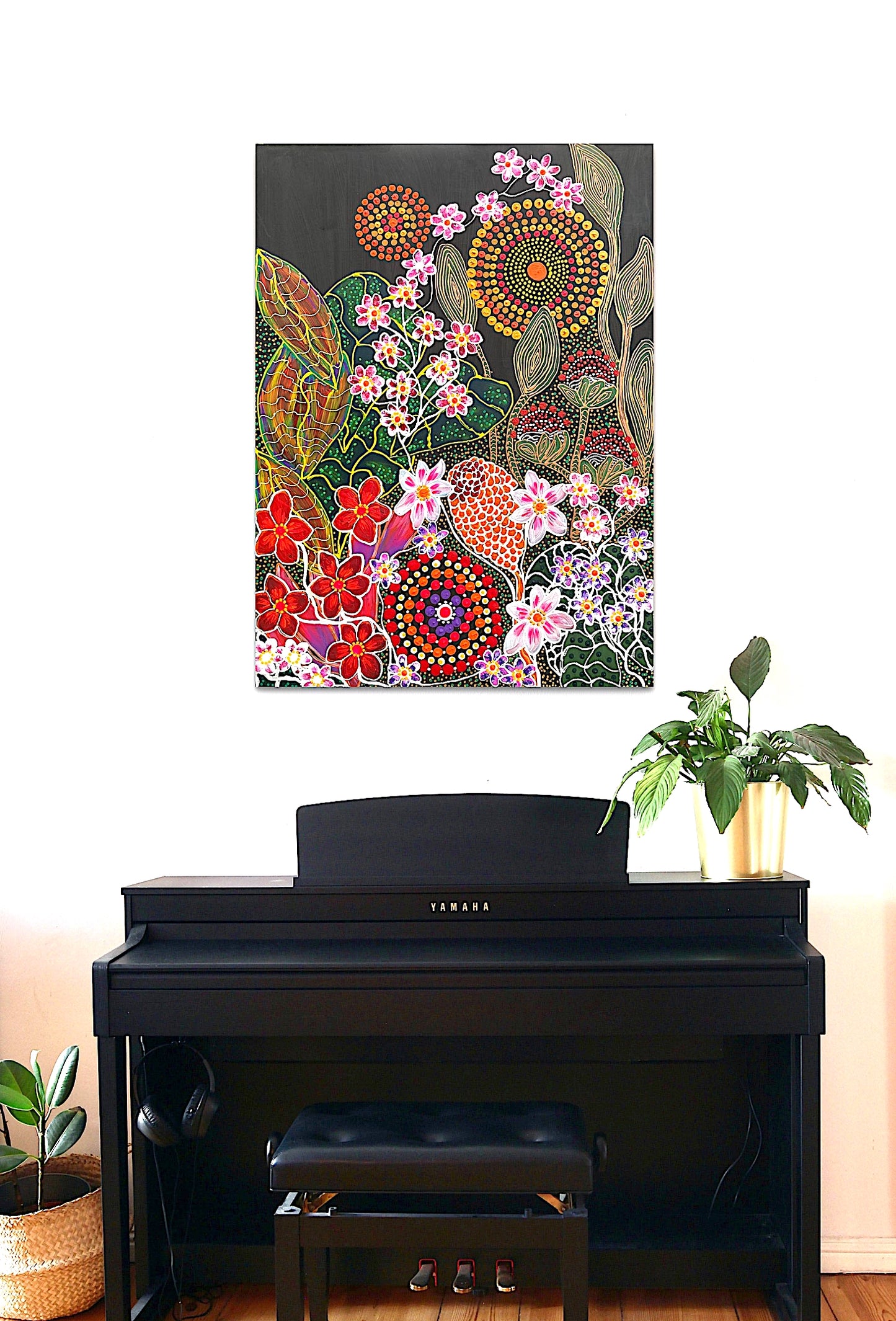 Australian contemporary vibrant dot art acrylic painting